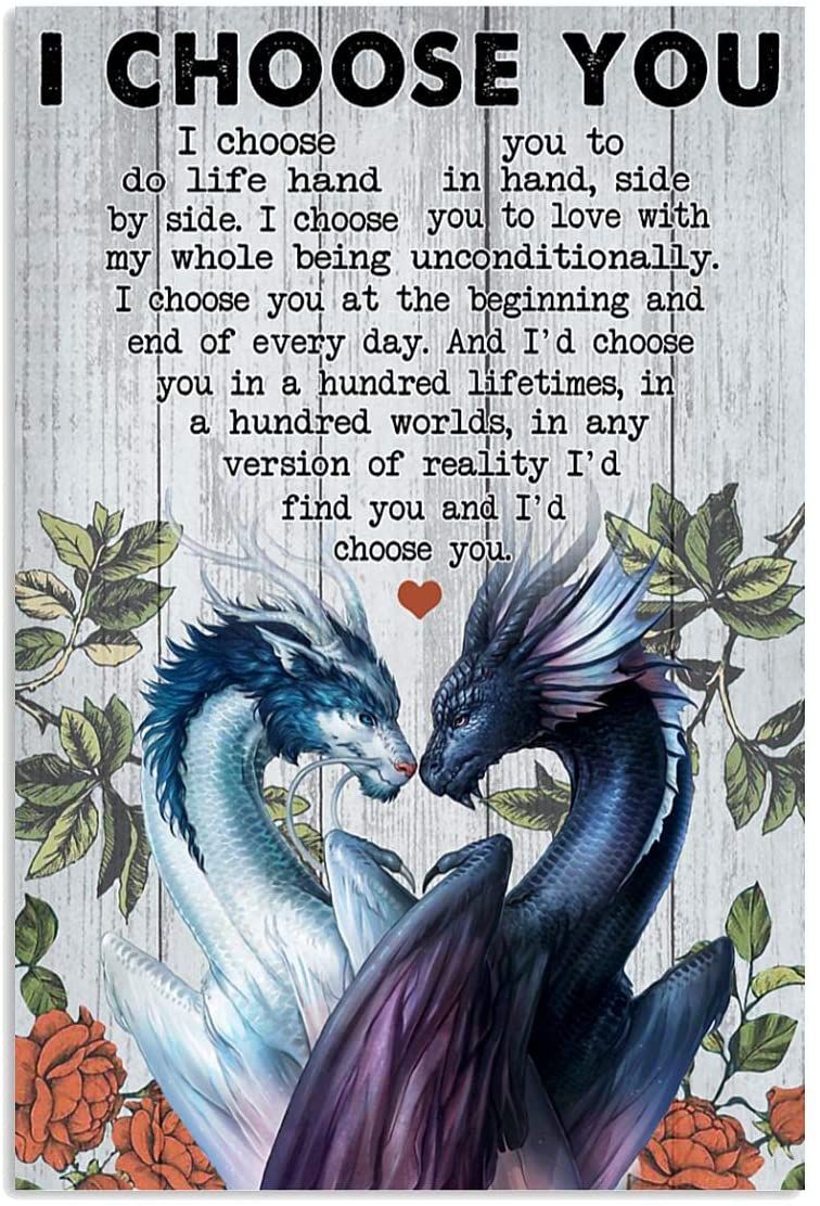 Wall Arts Dragon Choose You Dragon Lover Dragon Poster Canvas Print Gifts For Birthday, Christmas, Home Decor, Poster print, Wall Art