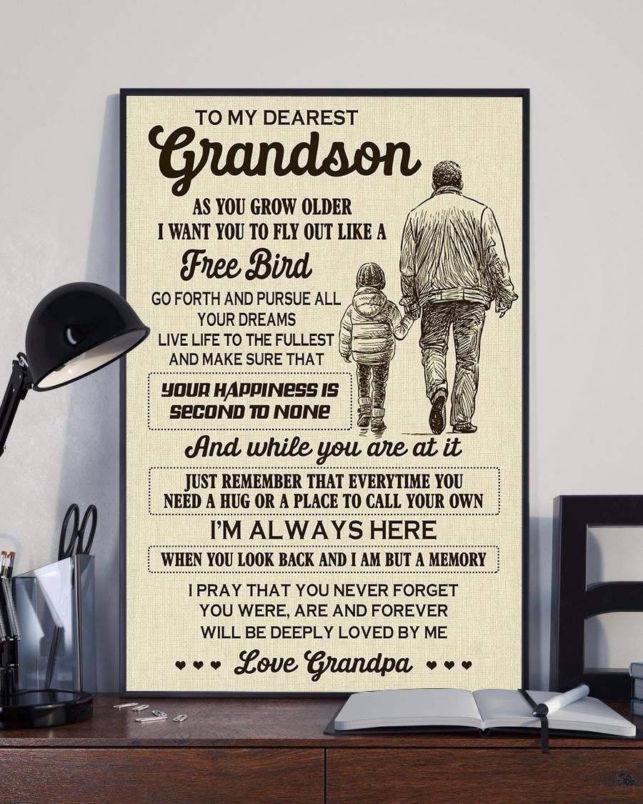 To My Dearest Grandson As You Grown Older I Want You To Fly Out Like A Free Bird Poster, Grandson Grandpa Poster, Grandson Poster, Grandpa Poster, Poster print, Wall Art