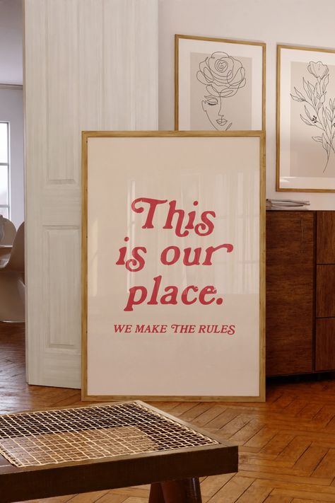 This Is Our Place We Make The Rules Sign, Taylor Swift Printable Wall Art, Taylor Swift Lover Art, Red Wall Decor