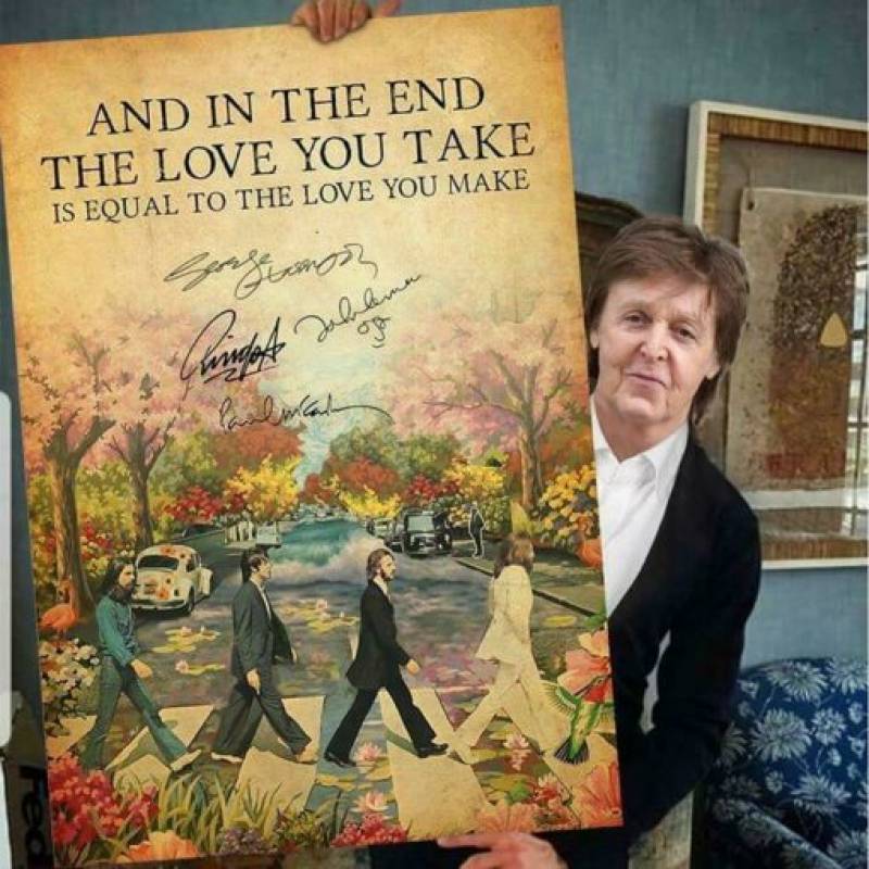 The Beatles And In The End The Love You Take Is Equal To The Love Poster Canvas Wall Art, Poster Art Idea, Wall Art Idea