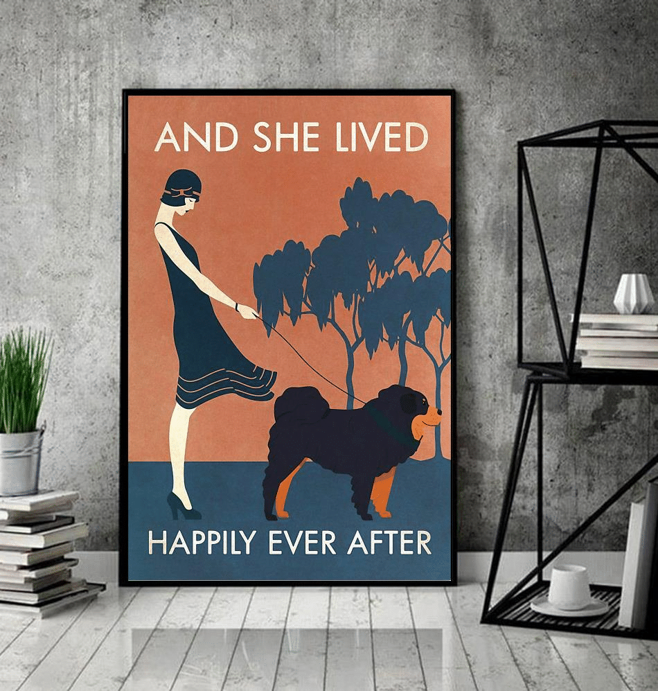 Tibetan Mastiff And She Lived Happily Ever After Poster, Poster print, Wall Art