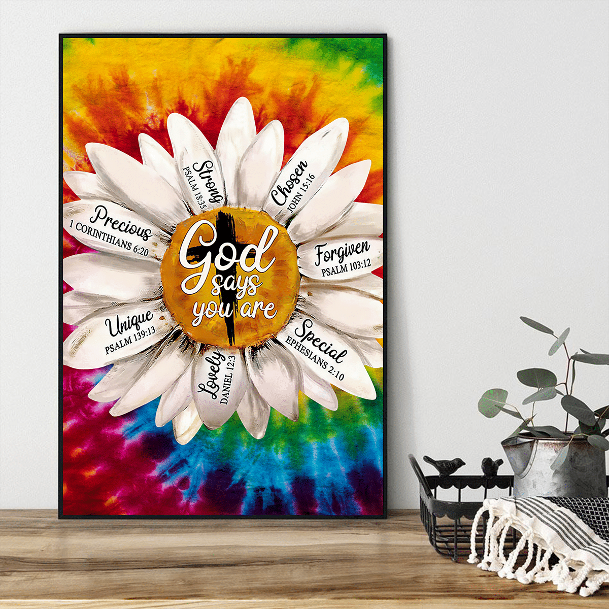 Tie Dye Daisy God Say You Are  Jesus Christian Poster 0921, Poster Art Idea, Wall Art Idea