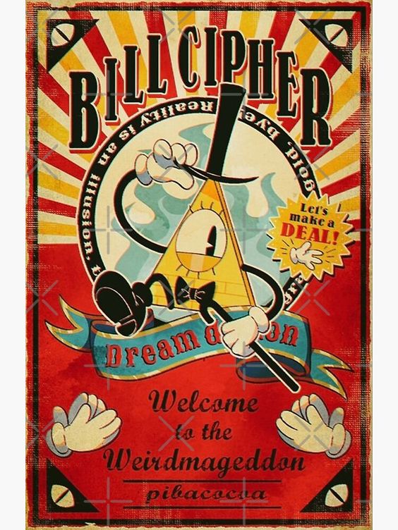 “Bill Cipher” Poster, Retro Poster, Vintage Poster