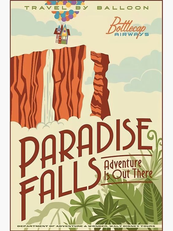 “The paradise falls poster” Poster, Retro Poster, Vintage Poster