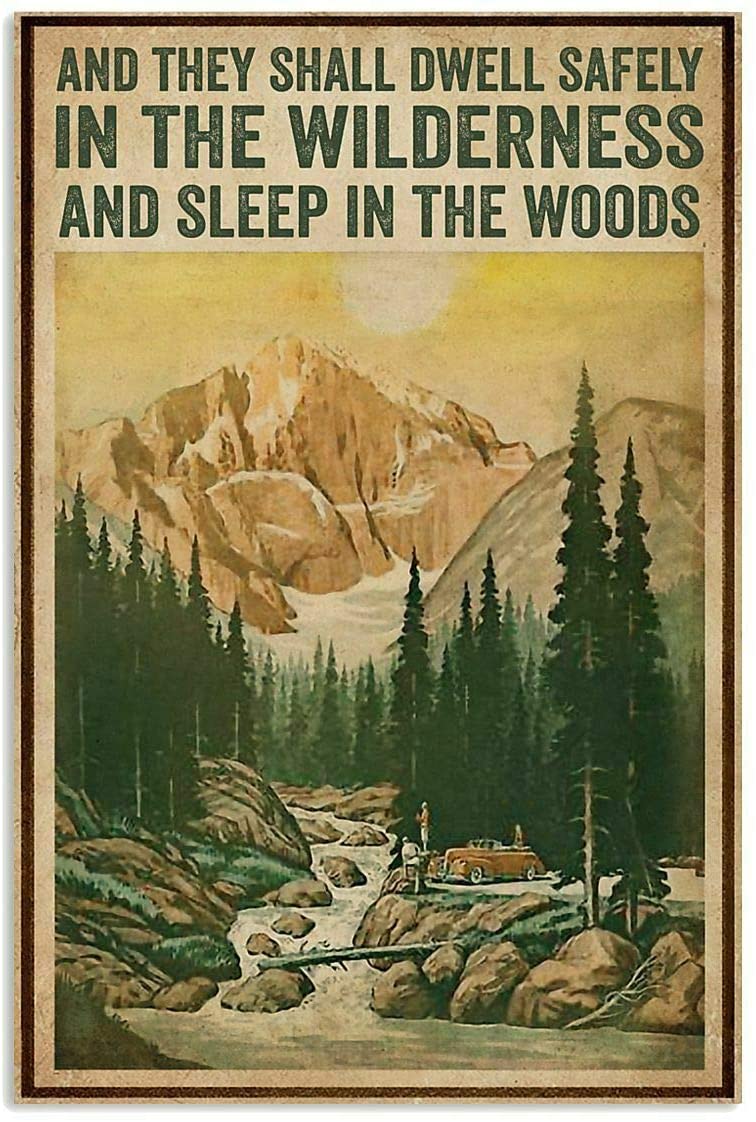 Vintage Sleep In The Woods Camping Gift Idea Poster Canvas Wall Art Print, Poster Art Idea, Wall Art Idea