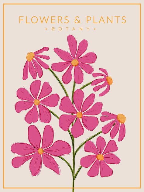 Wall Art ‘Hot Pink Flowers Poster