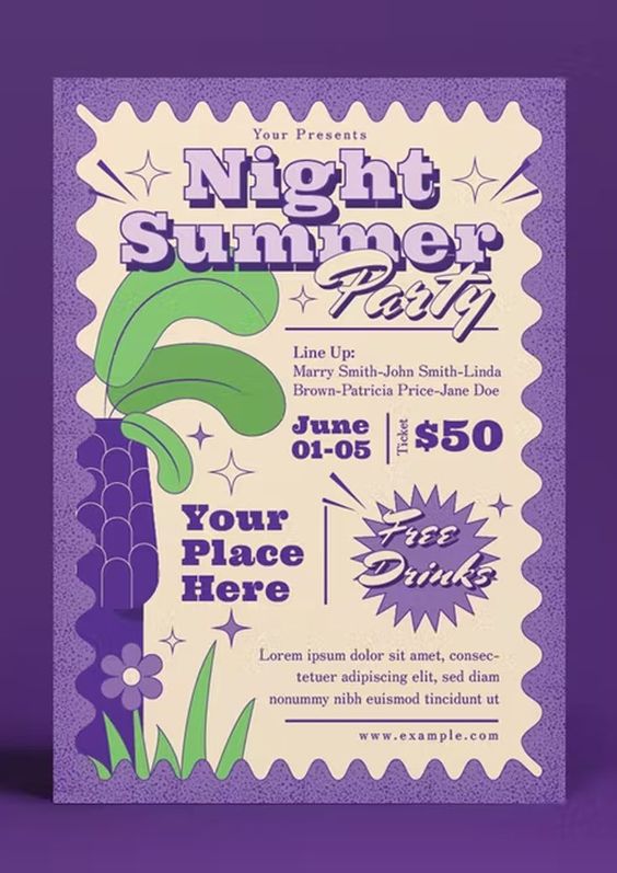 Summer Party Flyer Template AI Poster