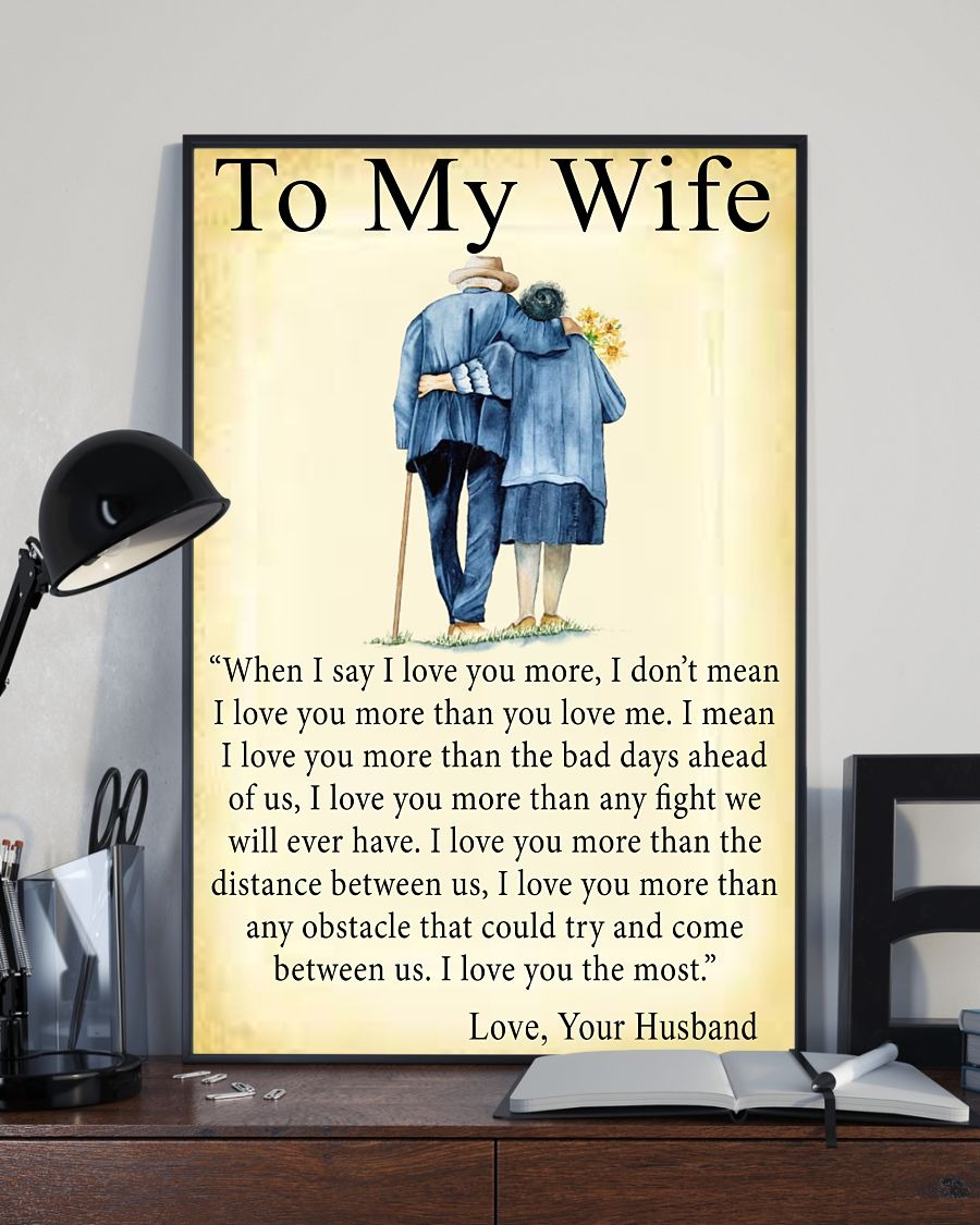 To My Wife I Love You The Most  Husband And Wife Poster Canvas Wall Art, Poster print, Wall Art