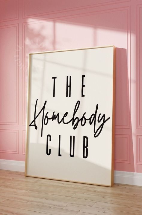 The Homebody Club Print Trendy Wall Art Retro Print Trendy Printable Art Gallery Wall Living Room Wall Art Trendy Poster Quote Print