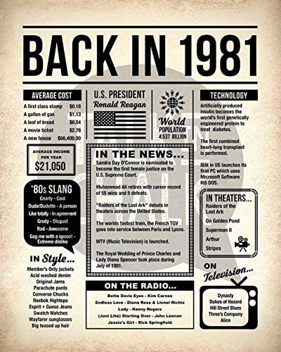 Back In 1981 Poster Vintage Retro Art Birthday Gifts 39 Year Olds Home Decor Gift For Man Woman Poster, Poster Art Idea, Wall Art Idea