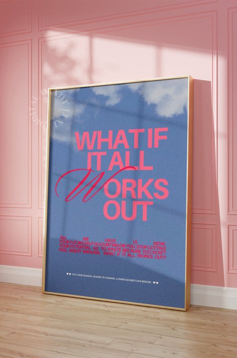 Trendy Wall Art Prints What If It All Works Out Retro Aesthetic Poster