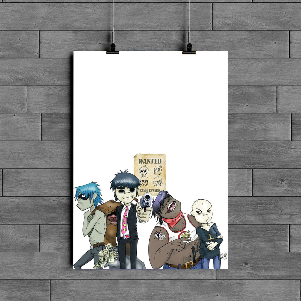 Wanted Gorillaz Band Poster Canvas Wall Art, Poster Art Idea, Wall Art Idea