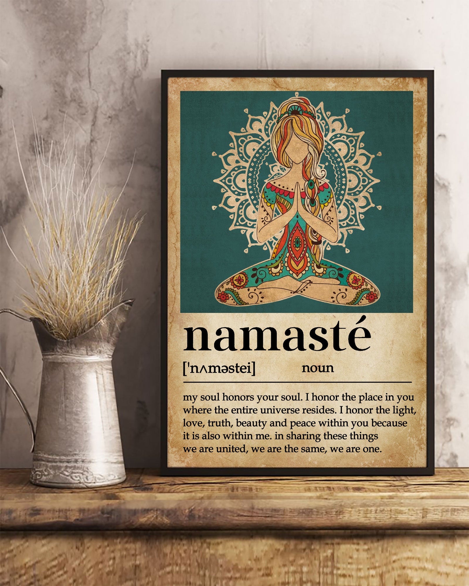 Yoga Girl Namasté Definition Poster, Poster Art Idea, Wall Art Idea