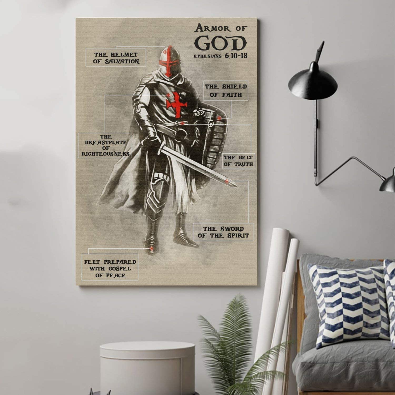 Knight Templar Poster Canvas Wall Art  Armor of God, Poster print, Wall Art