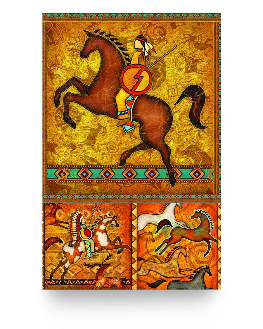 Welcomenative The Orange Horse Poster Canvas Wall Art Print Poster Native American, Poster Art Idea, Wall Art Idea