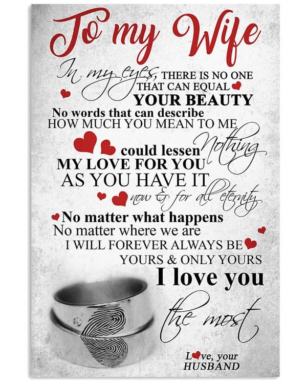 To My Wife Vertical Poster Canvas Art, Poster Art Idea, Wall Art Idea