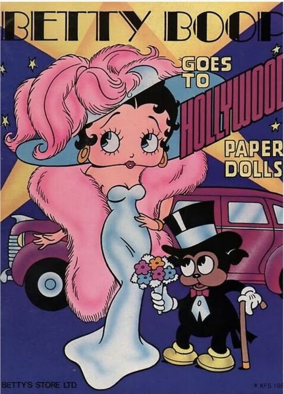 Betty Boop Goes to Hollywood Sticker, Retro Poster, Vintage Poster