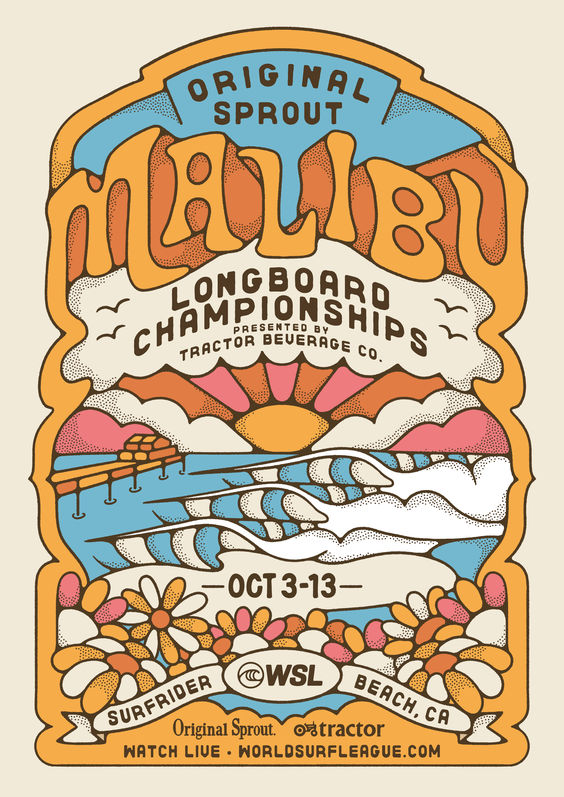 WSL Longboard Championship-Surf Poster, Retro Poster, Vintage Poster