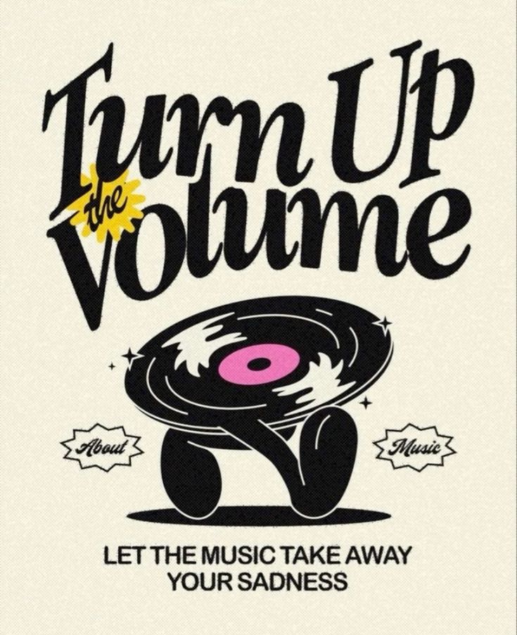 Turn Up Volume Poster, Retro Poster, Vintage Poster