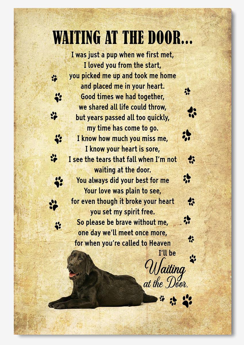 Waiting At Door Poem Letter Vintage Wall Art Gift For Dog Lover Dog Mom Foster Poster, Poster Art Idea, Wall Art Idea