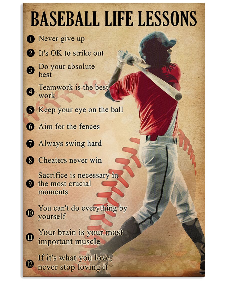 Baseball Poster Canvas Wall Art Print Baseball Life Lessons Wall Decor Best Gift For Your Friend And Relative, Poster Art Idea, Wall Art Idea