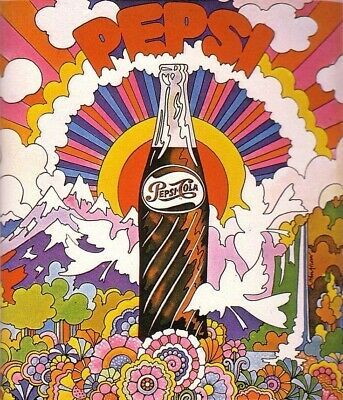 Vintage Pepsi Retro 60’s and 70’s Poster, Retro Poster, Vintage Poster