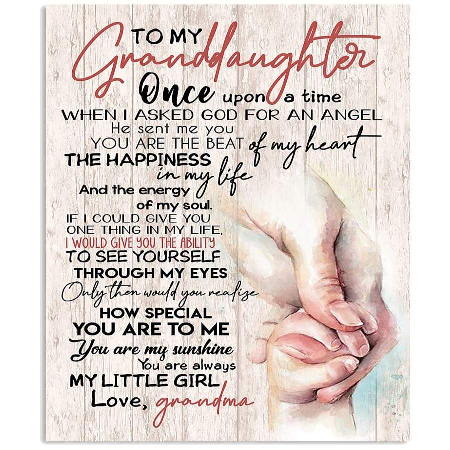 To My Granddaughter You Are Always My Little Girl Gifts From Grandma Vertical Poster Canvas Wall Art, Poster Art Idea, Wall Art Idea