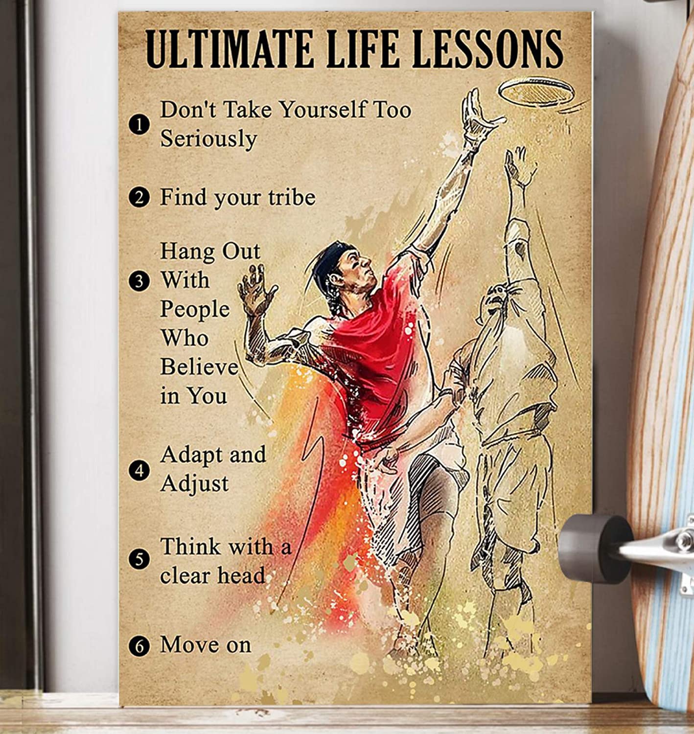Ultimate Frisbee Life Lessons Poster Canvas Wall Art, Poster Art Idea, Wall Art Idea