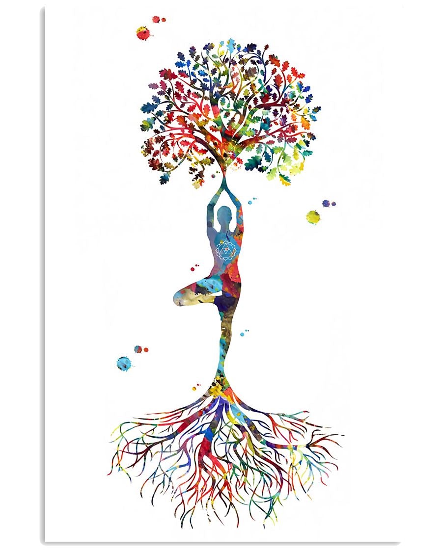 Yoga Tree Of Life Watercolor Art Poster Wall Decor Best Gift For Your Friend And Relative No Frame, Poster print, Wall Art