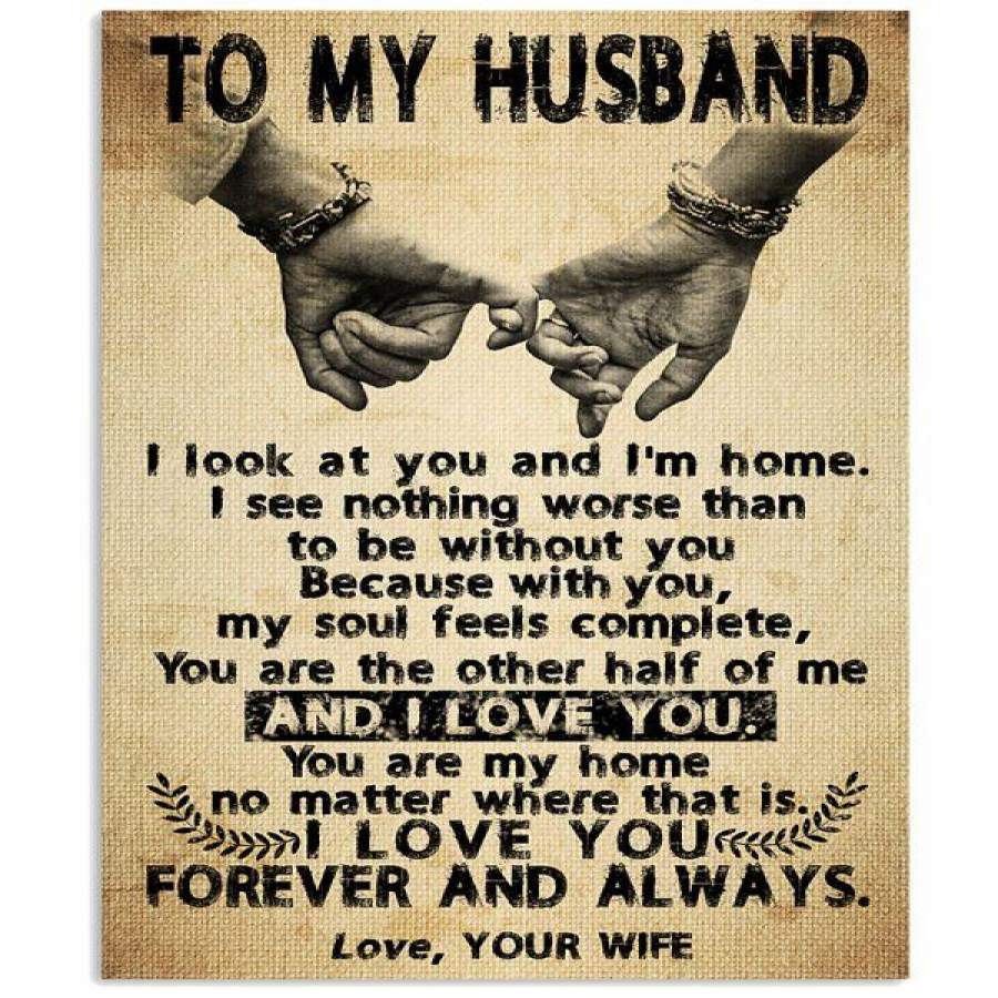 TO MY HUSBAND-I LOVE YOU FOREVER AND ALWAYS Vertical Poste, Poster print, Wall Art