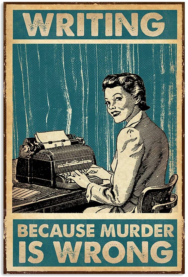 Writing Because Murder Is Wrong Poster Canvas Wall Art Print, Poster print, Wall Art