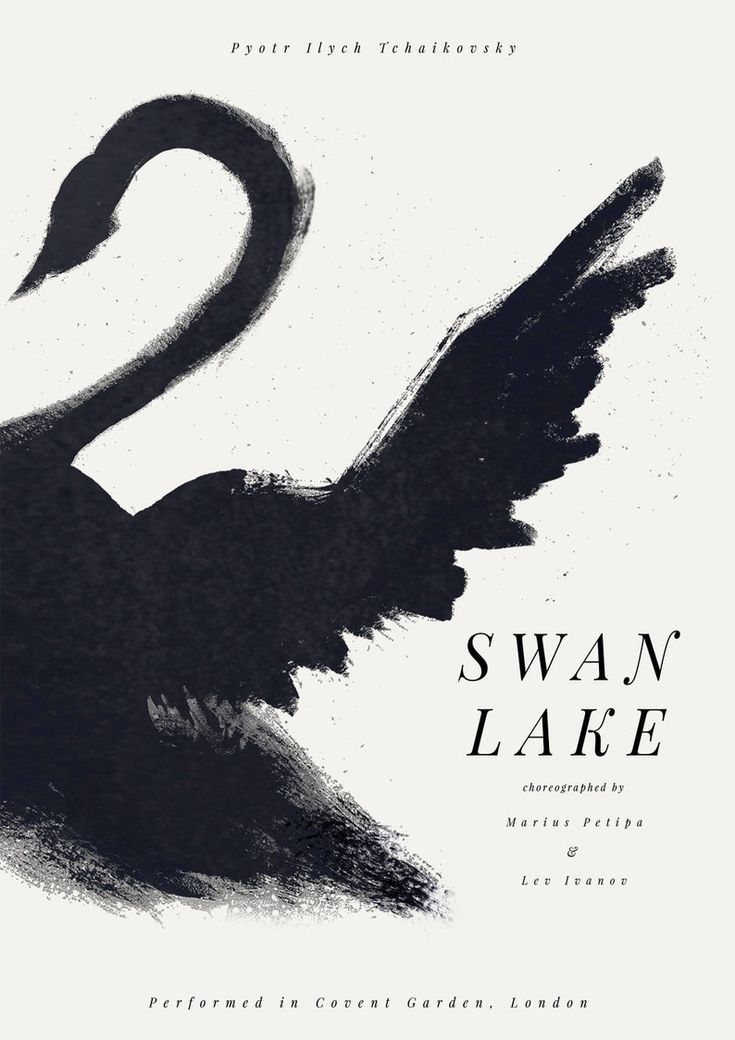 Swan Lake Poster Art Print, Black Swan Version. Beautiful Matte A3 Art Print