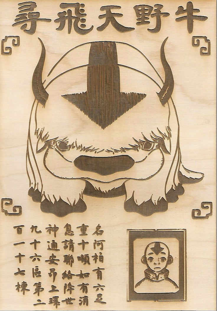 Avatar the Last Airbender- Appa Wooden Wanted Poster