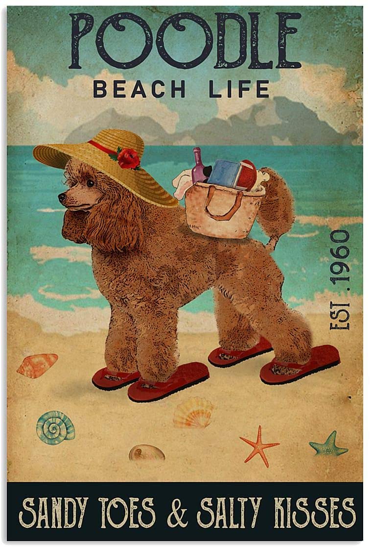 Beach Life Sandy Toes Poodle Poster Canvas Gift For Women Men, On Birthday Xmas, Art Print, Poster Art Idea, Wall Art Idea