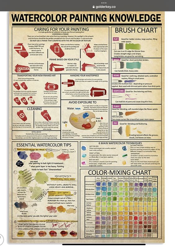 Watercolor Painting Knowledge Poster