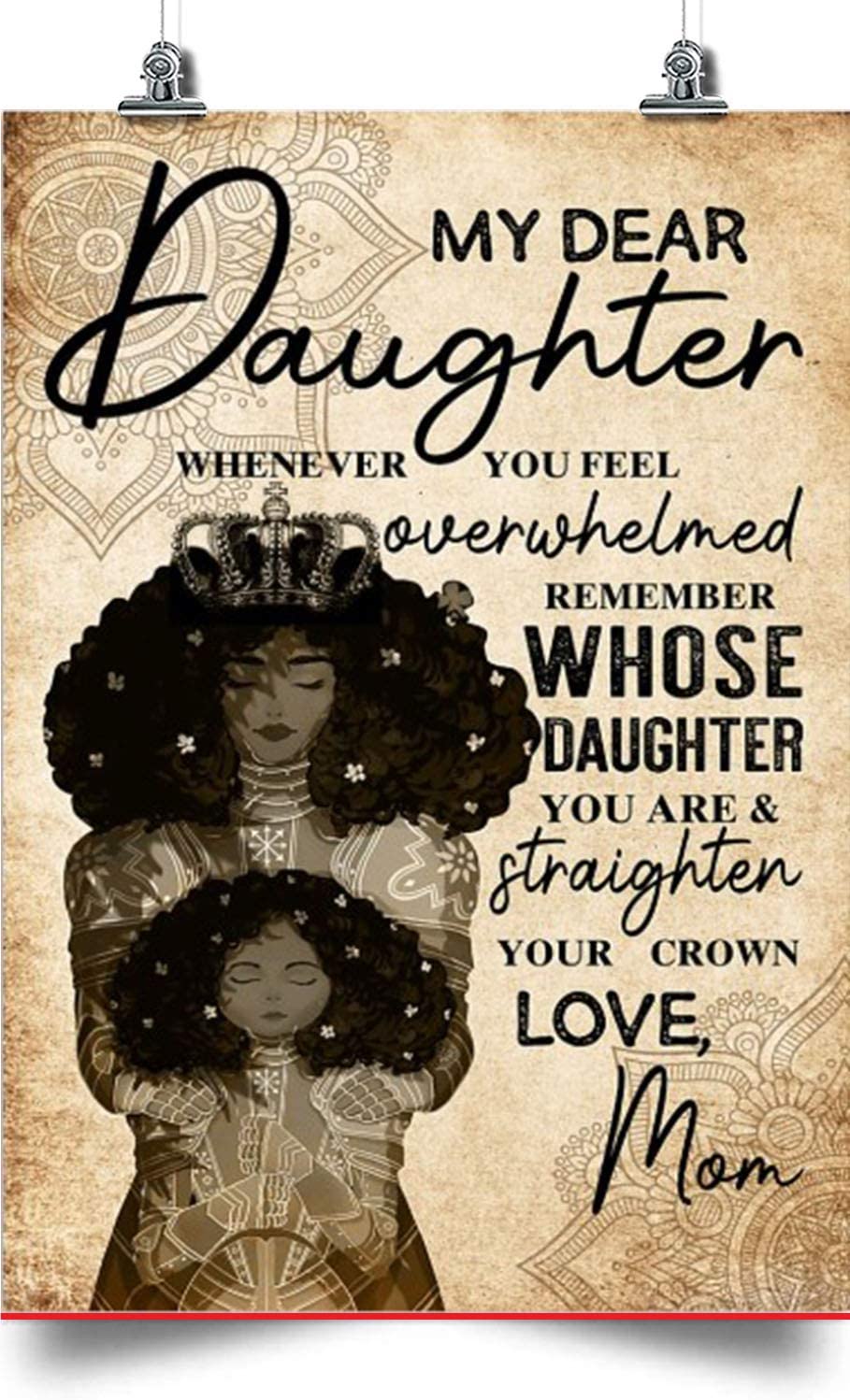 To My Daughter Vertical Poster-Remember Whose Daughter You Are- Home Decoration Poster, Wall Poster, Home And Room Decoration, Gifts For Daughter, Poster print, Wall Art