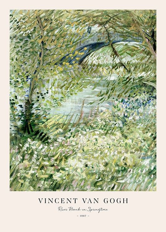 Van Gogh – River Bank in Springtime Poster