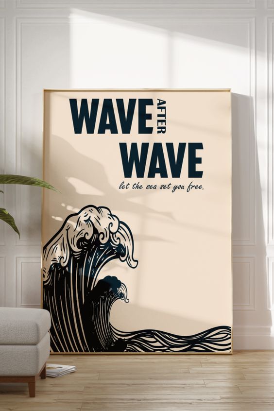 Vintage Poster, Wave After, Wave Let The Sea Set You Free Poster