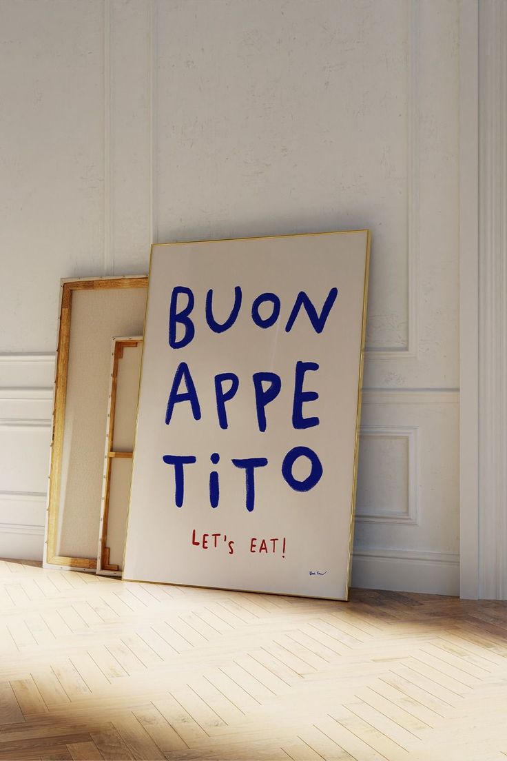 Buon Appetito Wall Art, Lets Eat Print, Bon Appetit Poster Modern Kitchen Print, Dining Room Poster