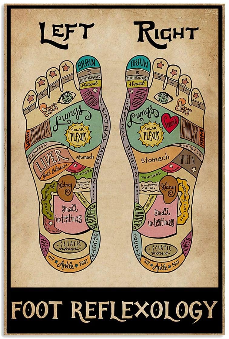 Vintage Foot Reflexology Massage Therapist Poster Canvas Wall Art Print Home Decor Gift For Men Women Family Friend On Birthday Xmas, Poster Art Idea, Wall Art Idea