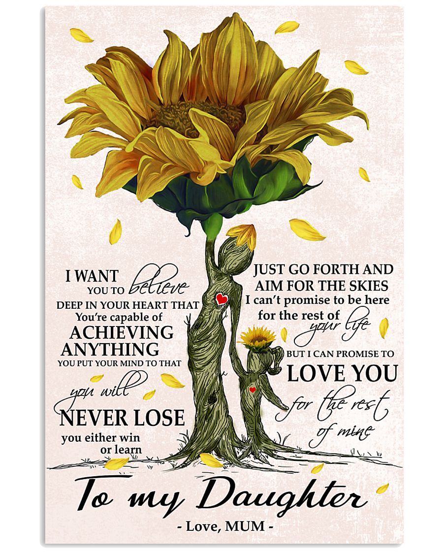 To My Daughter Love Mum Vertical Edge-to-edge Printed Poster Canvas Art, Poster Art Idea, Wall Art Idea