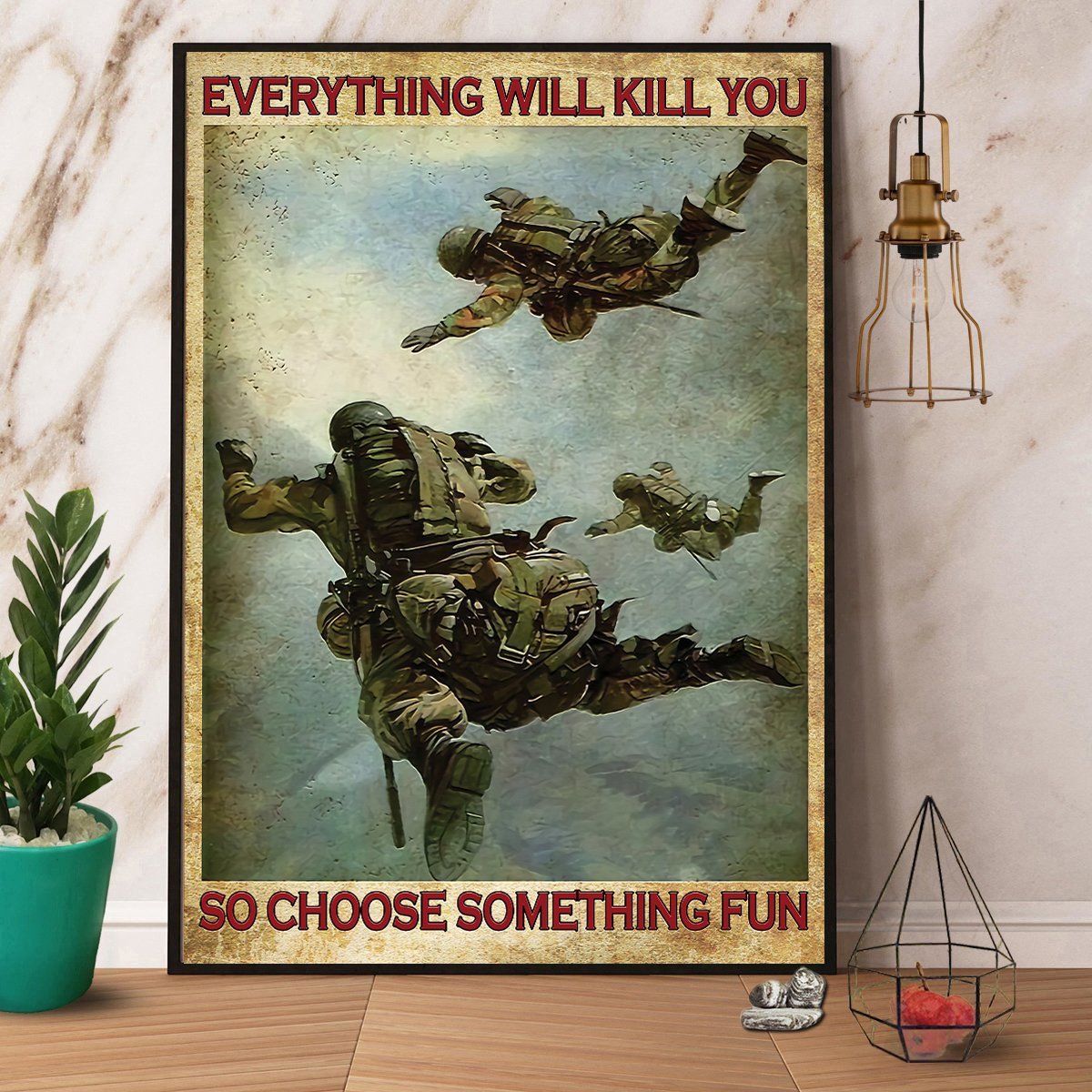 Air Force Soldier Everything Will Kill You Poster Canvas Wall Art, Poster Art Idea, Wall Art Idea