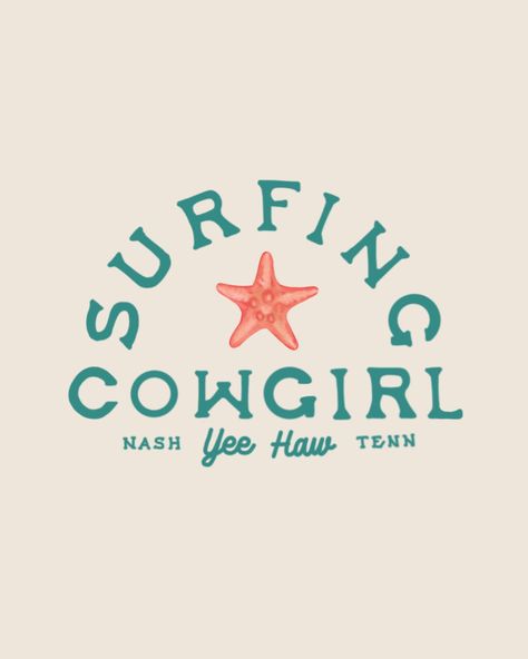 Surfing Cowgirl Art Print