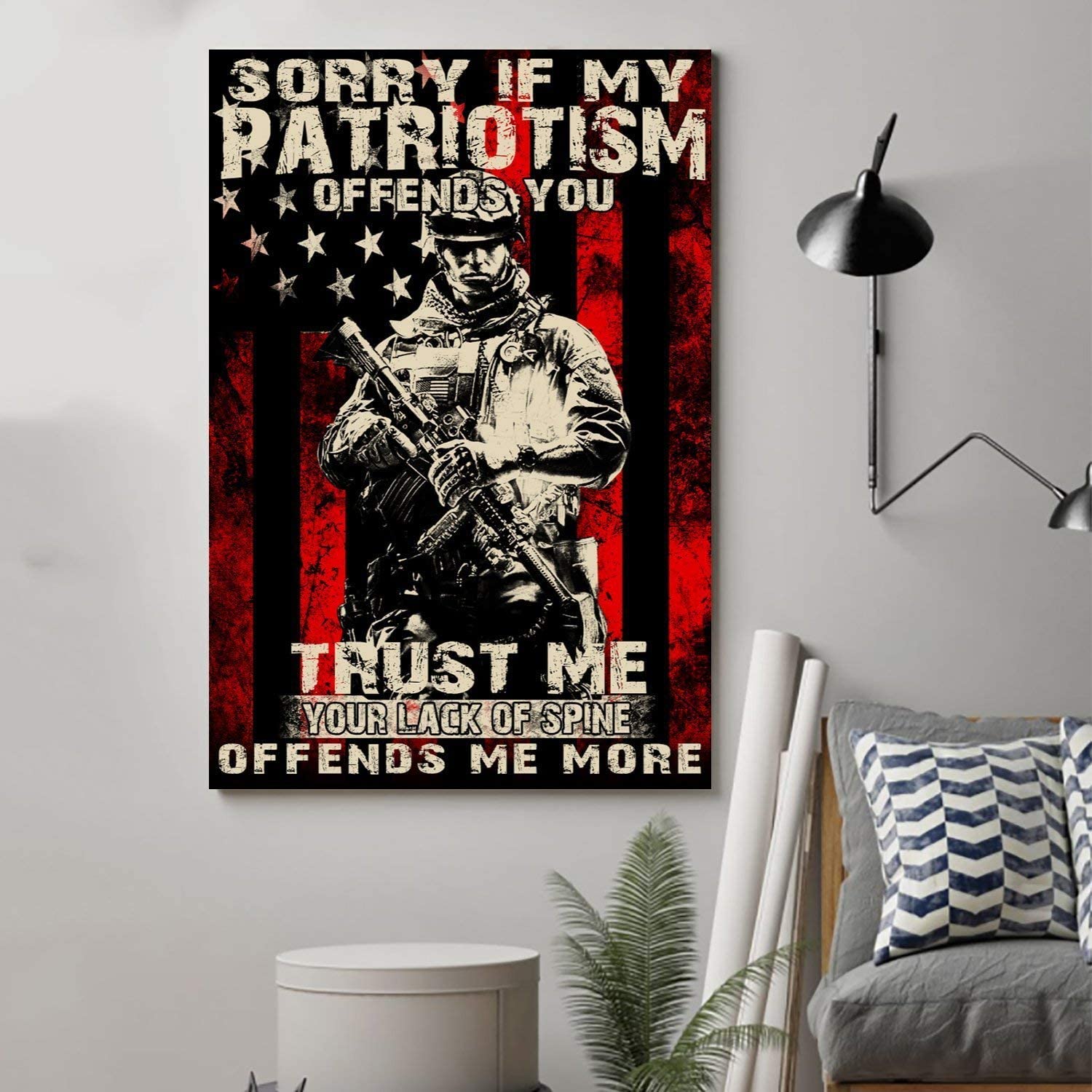 Unframed Poster  Soldier Poster  Sorry If My Patriotism Offends You, Poster print, Wall Art