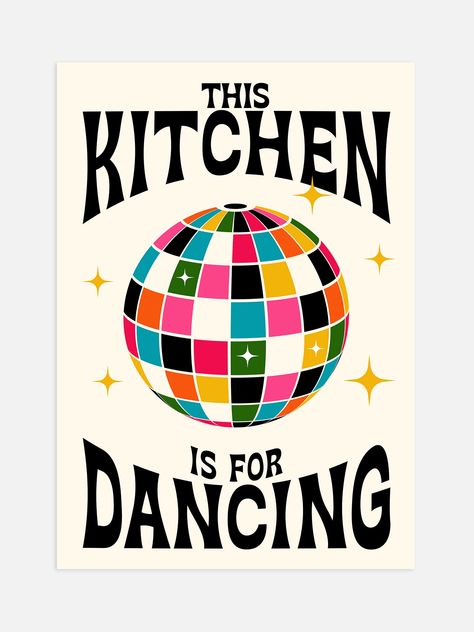 This Kitchen Is For Dancing Poster, Retro Poster, Vintage Poster