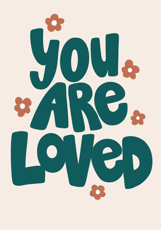 Teal You Are Loved Print Poster NS254