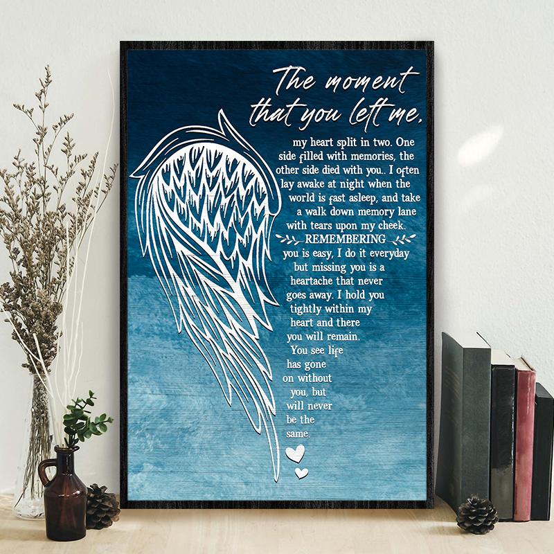 Angel Wings The Moment That You Left Me Custom Poster, Rustic Pub Wall Decor, Art Room Decor, Poster print, Wall Art