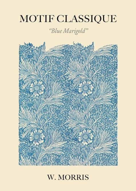 Blue Marigold By William Morris Poster