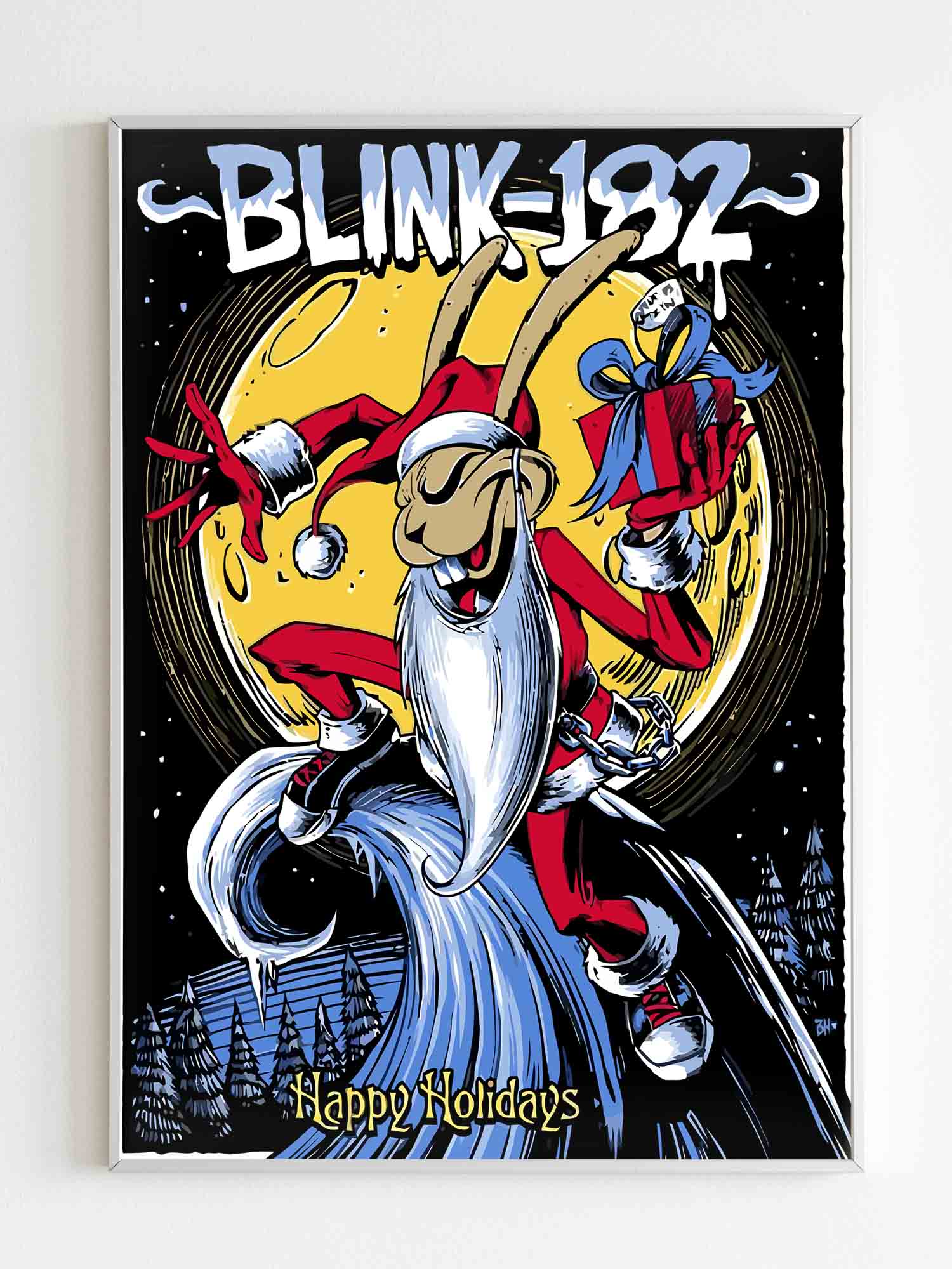 Blink 182 Happy Holiday Poster Canvas Wall Art, Poster print, Wall Art