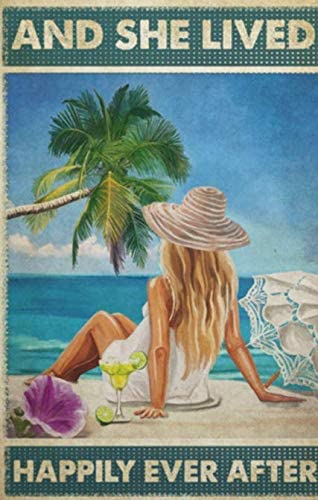 Swimming Beach And She Lived Happily Ever After  Gift Poster Canvas, Poster Art Idea, Wall Art Idea